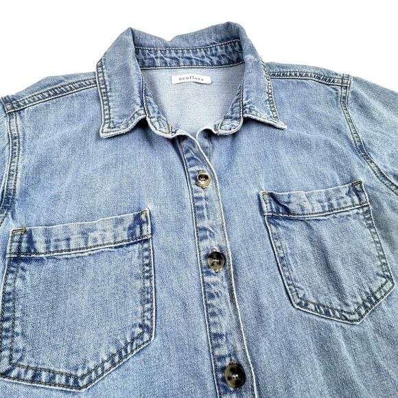 Neuflora Denim Button Down Shirt - Picture 4 of 12